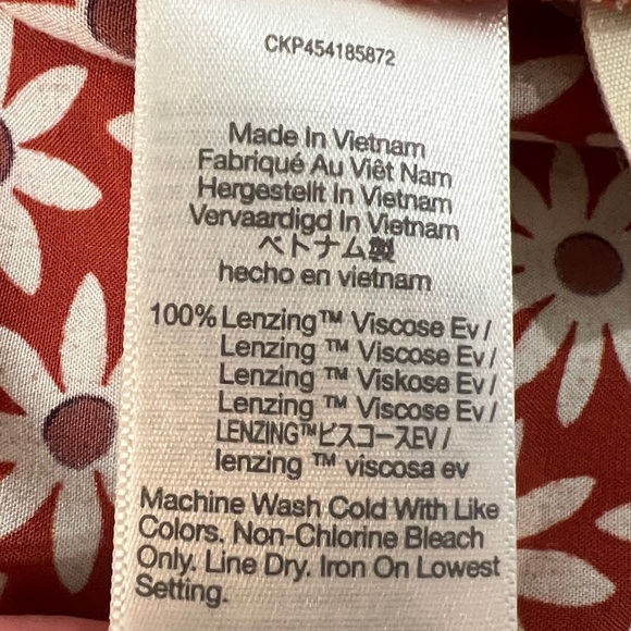 Madewell Rust Red/White Floral Women's Midi Dress. Size Small. - Picture 13 of 14